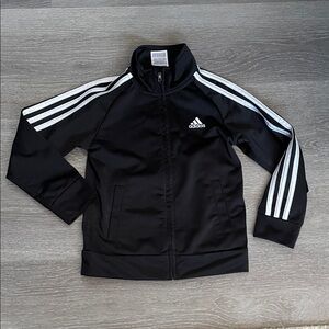 Adidas Toddlers Track Black Jacket with White Accents  size 5